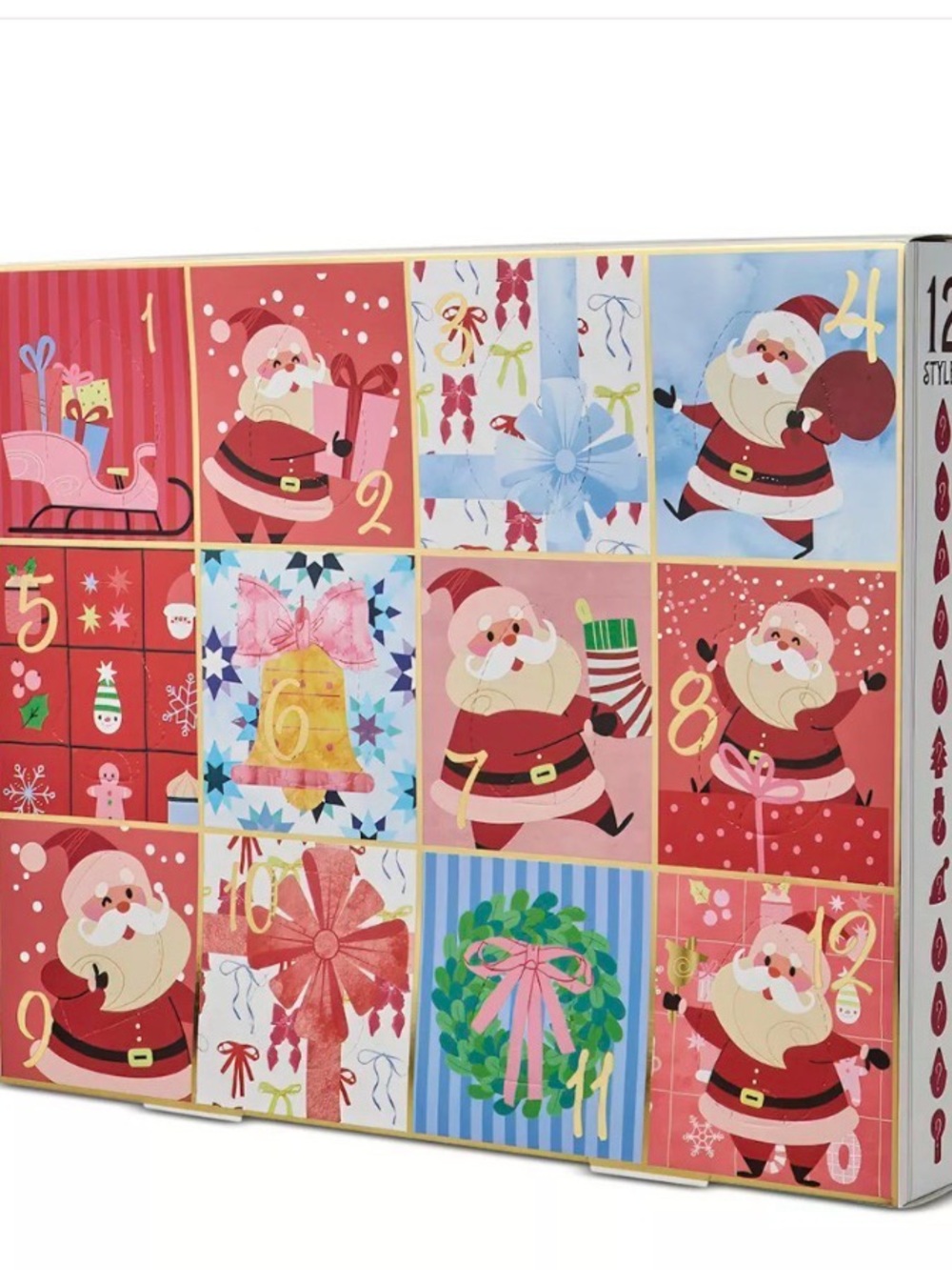 Christmas Santa Advent Calendar for Women Makeup Decorations - Red